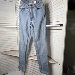 Vintage 1995 Levi's 512 Jeans 7 Long USA Light Wash Slim Fit Tapered Mom Red Tag